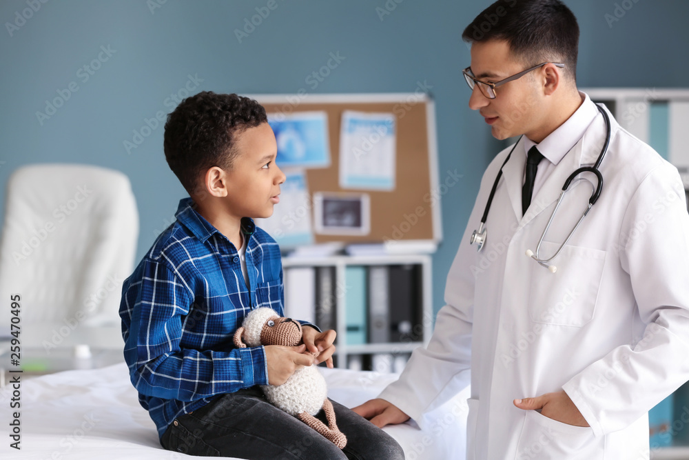 African-American boy at pediatrician's office African-American boy at pediatrician's office