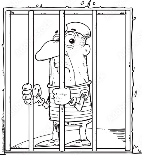 The prisoner behind bars