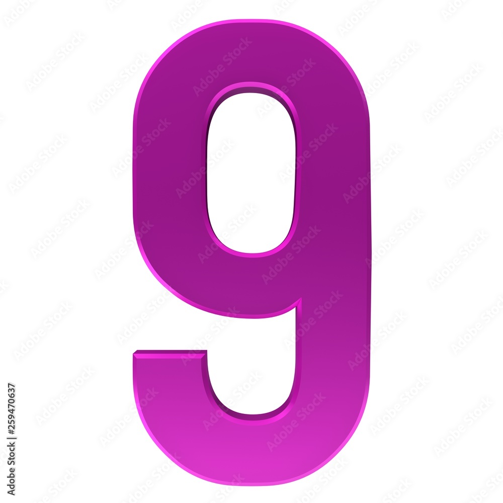 9 number nine pink 3d rendering isolated white background 9 number nine pink 3d rendering isolated white background