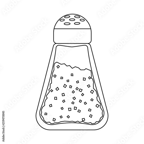 Vector design of saltcellar  and seasoning sign. Collection of saltcellar  and glass  stock vector illustration.