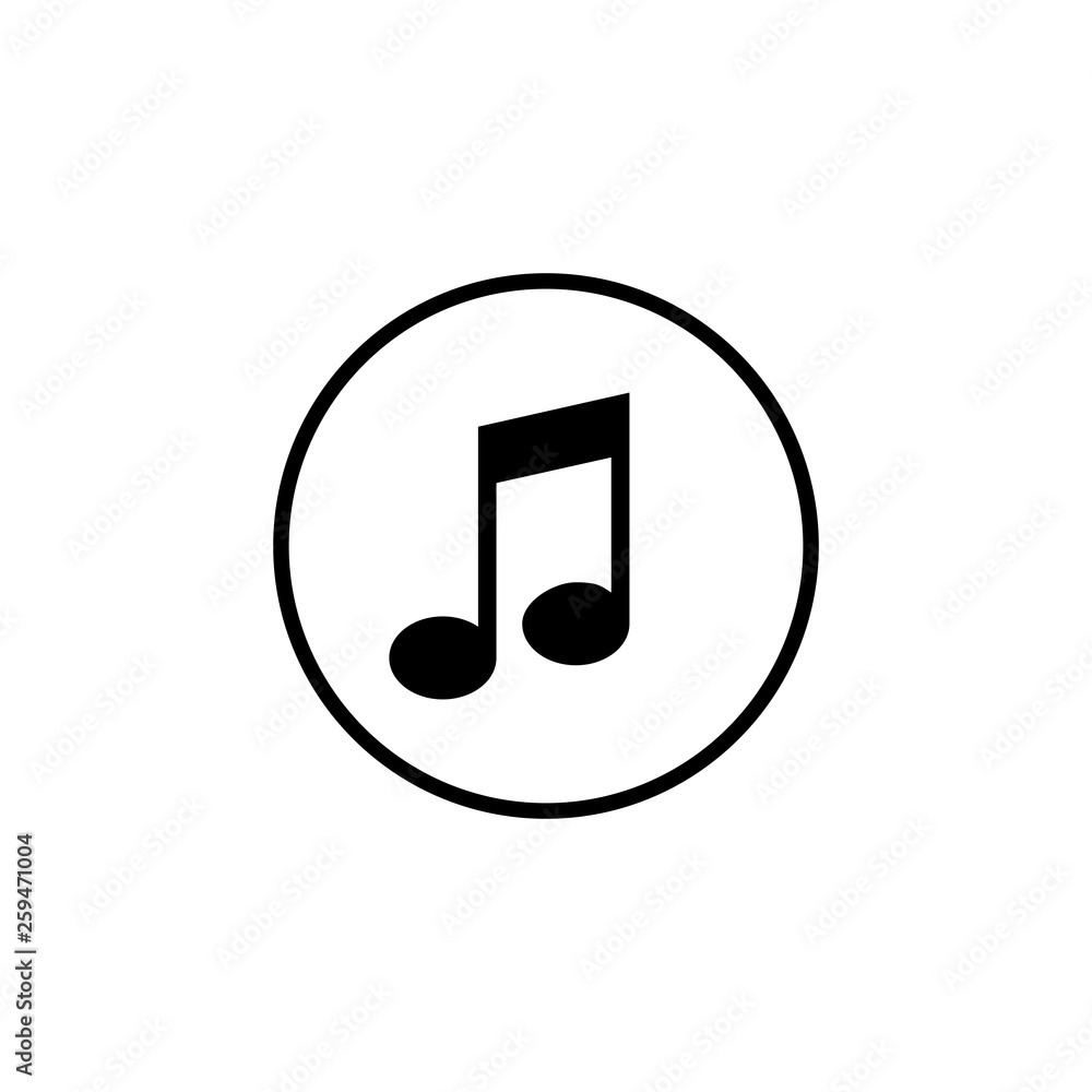 Music icon vector, Melody, song, note, sound, audio sign Isolated. Music icon vector, Melody, song, note, sound, audio sign Isolated.
