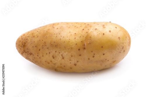 Fresh potatoes isolated over a white background.