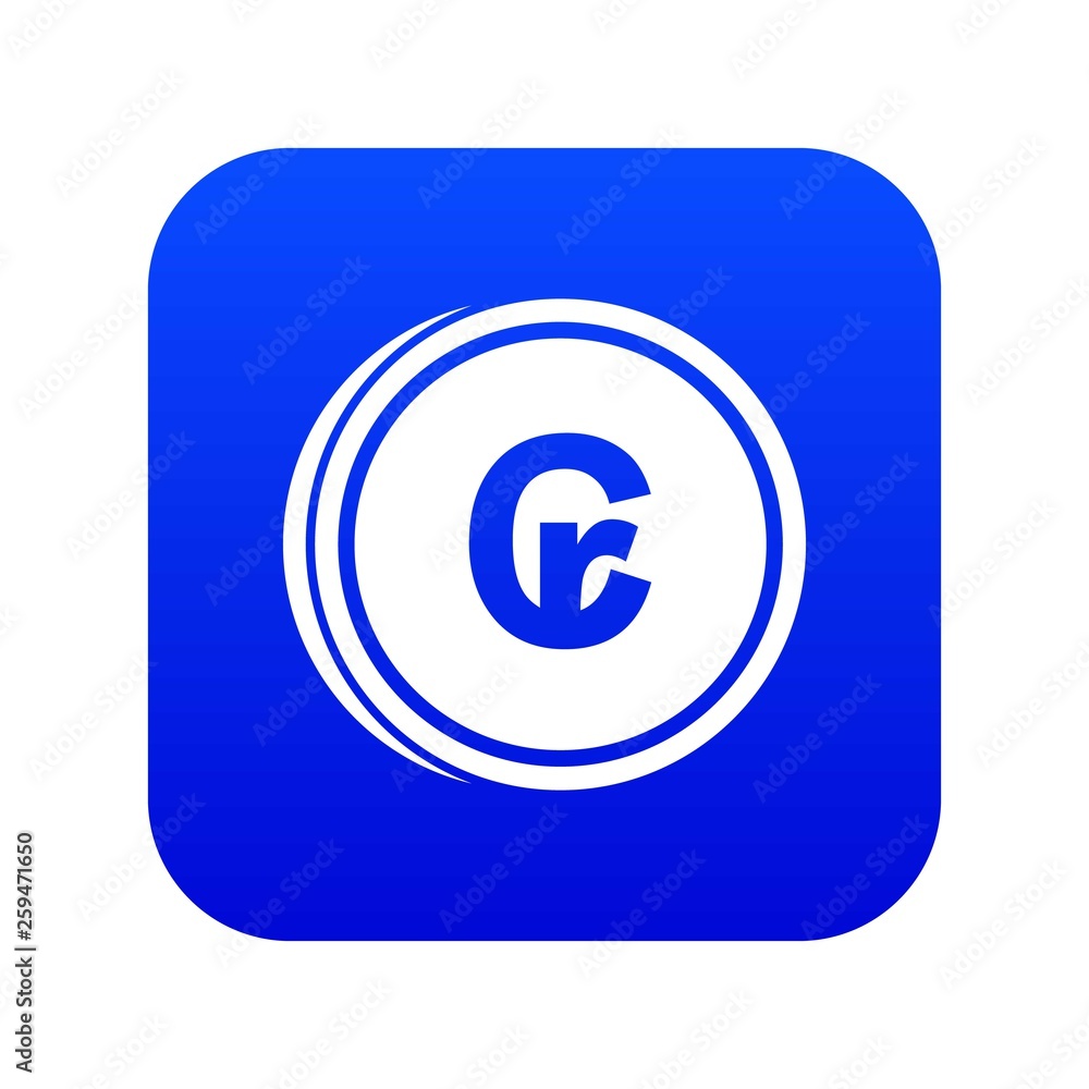 Coins cruzeiro icon digital blue for any design isolated on white vector illustration Coins cruzeiro icon digital blue for any design isolated on white vector illustration