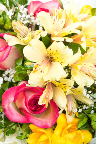 Close up of a bouquet of flowers