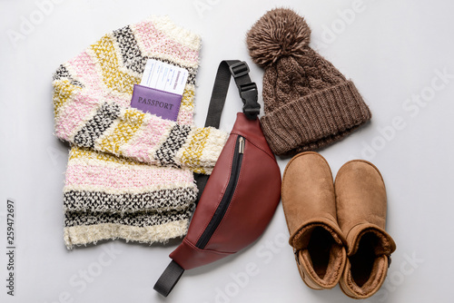 Female clothes with documen...