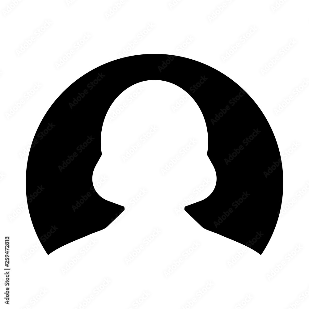 User icon vector female person profile avatar symbol in circle flat color glyph pictogram illustration User icon vector female person profile avatar symbol in circle flat color glyph pictogram illustration
