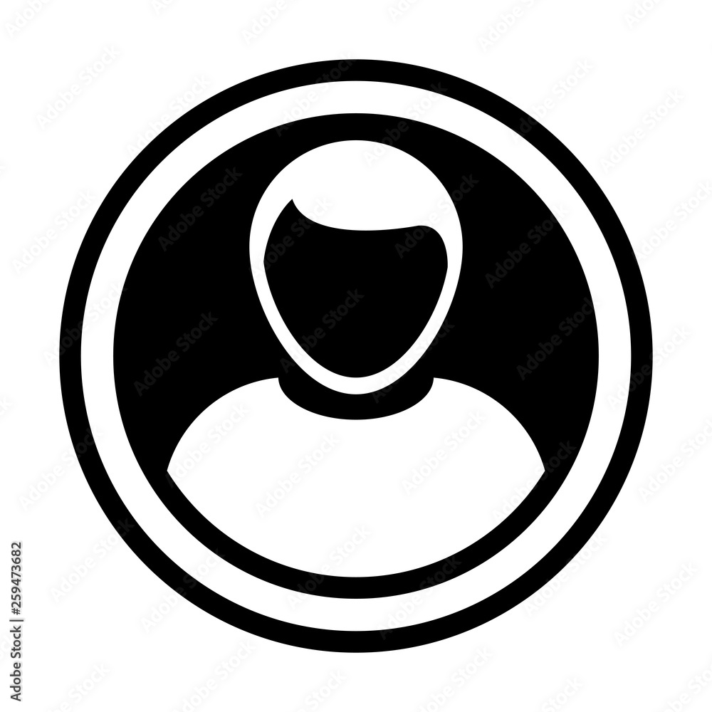 Avatar icon vector male user person profile symbol in circle flat color glyph pictogram sign illustration Avatar icon vector male user person profile symbol in circle flat color glyph pictogram sign illustration