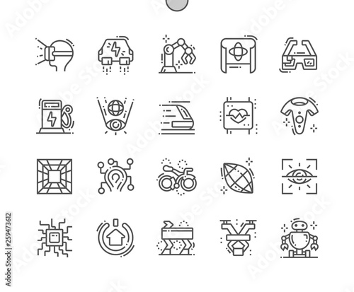 Technologies of the future Well-crafted Pixel Perfect Vector Thin Line Icons 30 2x Grid for Web Graphics and Apps. Simple Minimal Pictogram