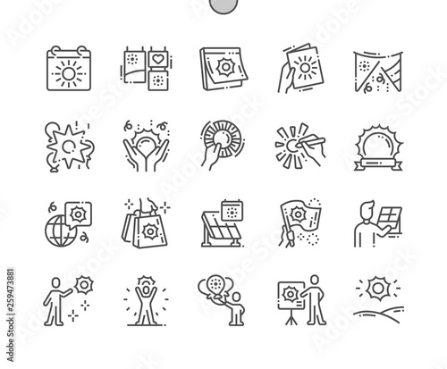 World Sun Day Well-crafted Pixel Perfect Vector Thin Line Icons 30 2x Grid for Web Graphics and Apps. Simple Minimal Pictogram