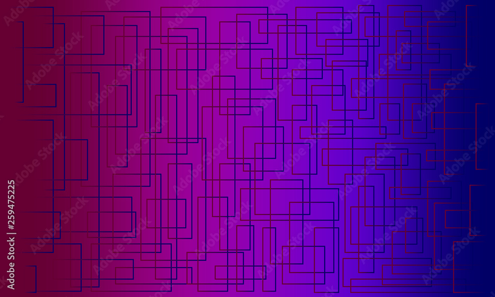 Abstract bright purple blue background, random lines geometric pattern. 