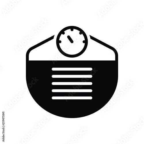 Black solid icon for weight heft