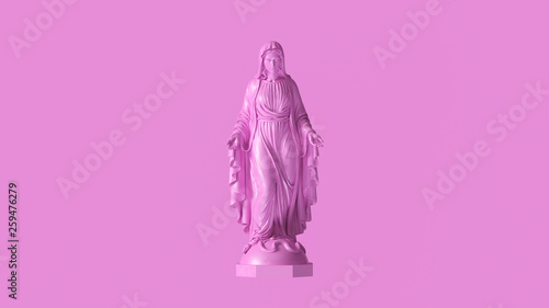 Bilde på lerret Pink Virgin Mary Mother of Jesus Statue 3d illustration 3d render