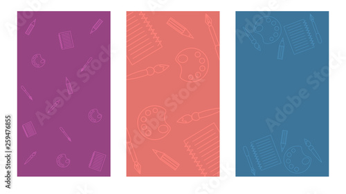 A set of templates. Modern cover design for social networks, cards.