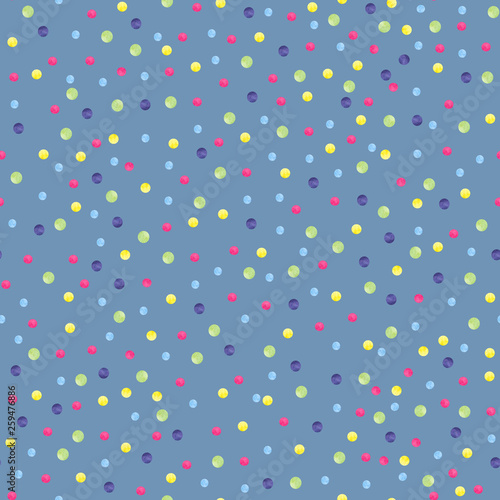 Pattern with multi-colored points on a blue background