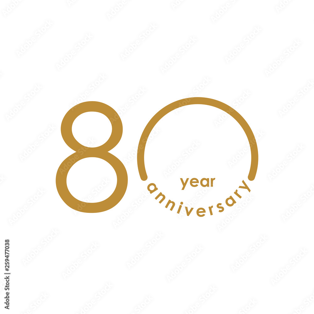 80 Year Anniversary Vector Template Design Illustration 80 Year Anniversary Vector Template Design Illustration