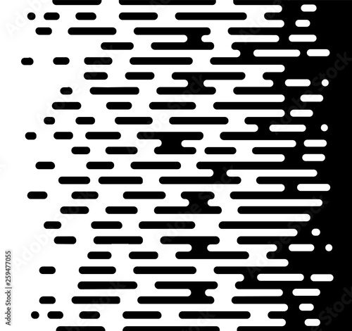 Vector Halftone Transition Abstract Wallpaper Pattern. Seamless Black And White Irregular Rounded Lines Background for modern flat web site design. - Vector