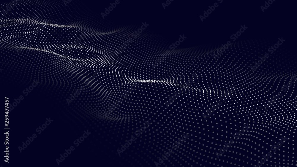 Wave of particles. Futuristic point wave. Vector illustration. Abstract background with a dynamic wave. Wave 3d Wave of particles. Futuristic point wave. Vector illustration. Abstract background with a dynamic wave. Wave 3d