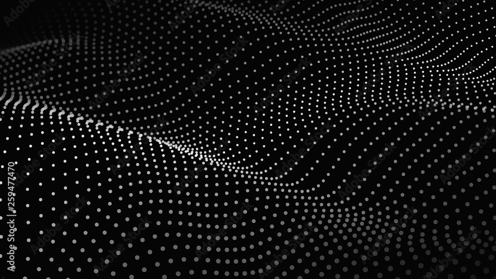 Wave of particles. Futuristic point wave. Vector illustration. Abstract background with a dynamic wave. Wave 3d Wave of particles. Futuristic point wave. Vector illustration. Abstract background with a dynamic wave. Wave 3d
