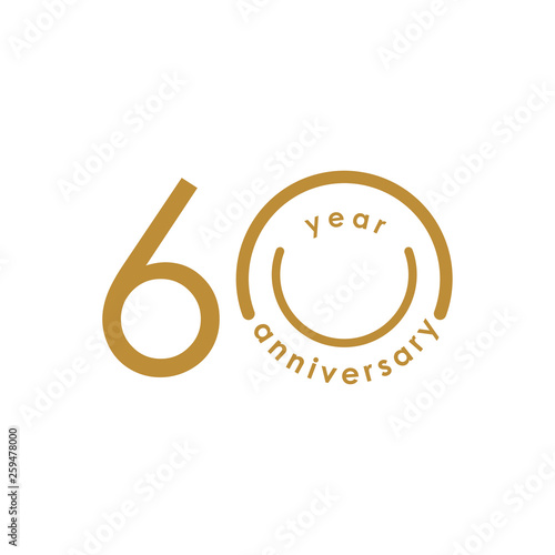 60 Year Anniversary Vector Template Design Illustration