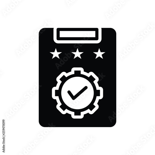 Black solid icon for review scrutiny