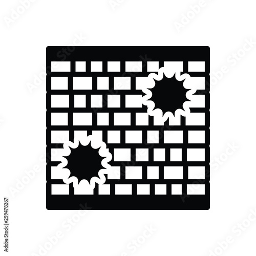 Black solid icon for wall enclosure