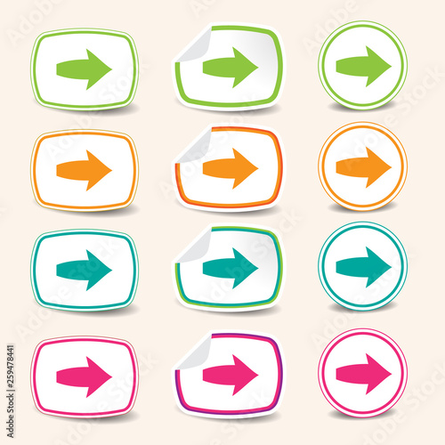 Free Download Colorful arrow stickers - GFXLoad