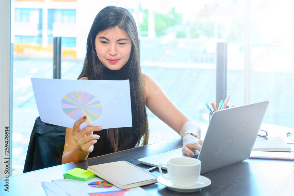 BUSINESS WOMEN IN HER OFFICE CONCEPT BUSINESS WOMEN IN HER OFFICE CONCEPT