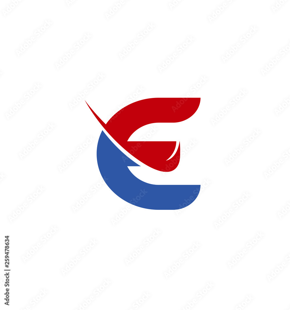 Obraz premium Abstract letter E logo icon design