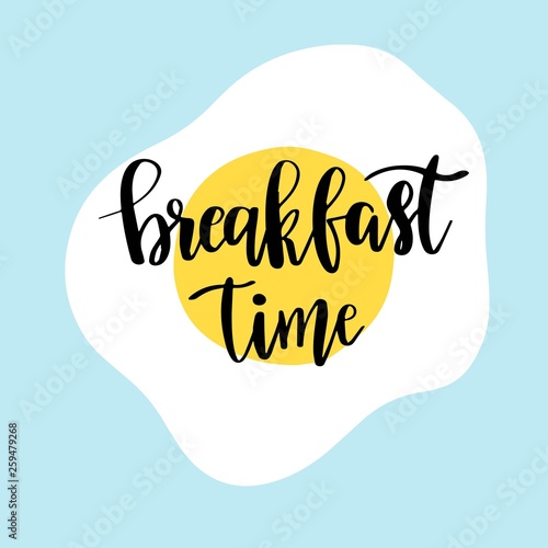 Hand drawn lettering breakfast morning for card, print, poster.