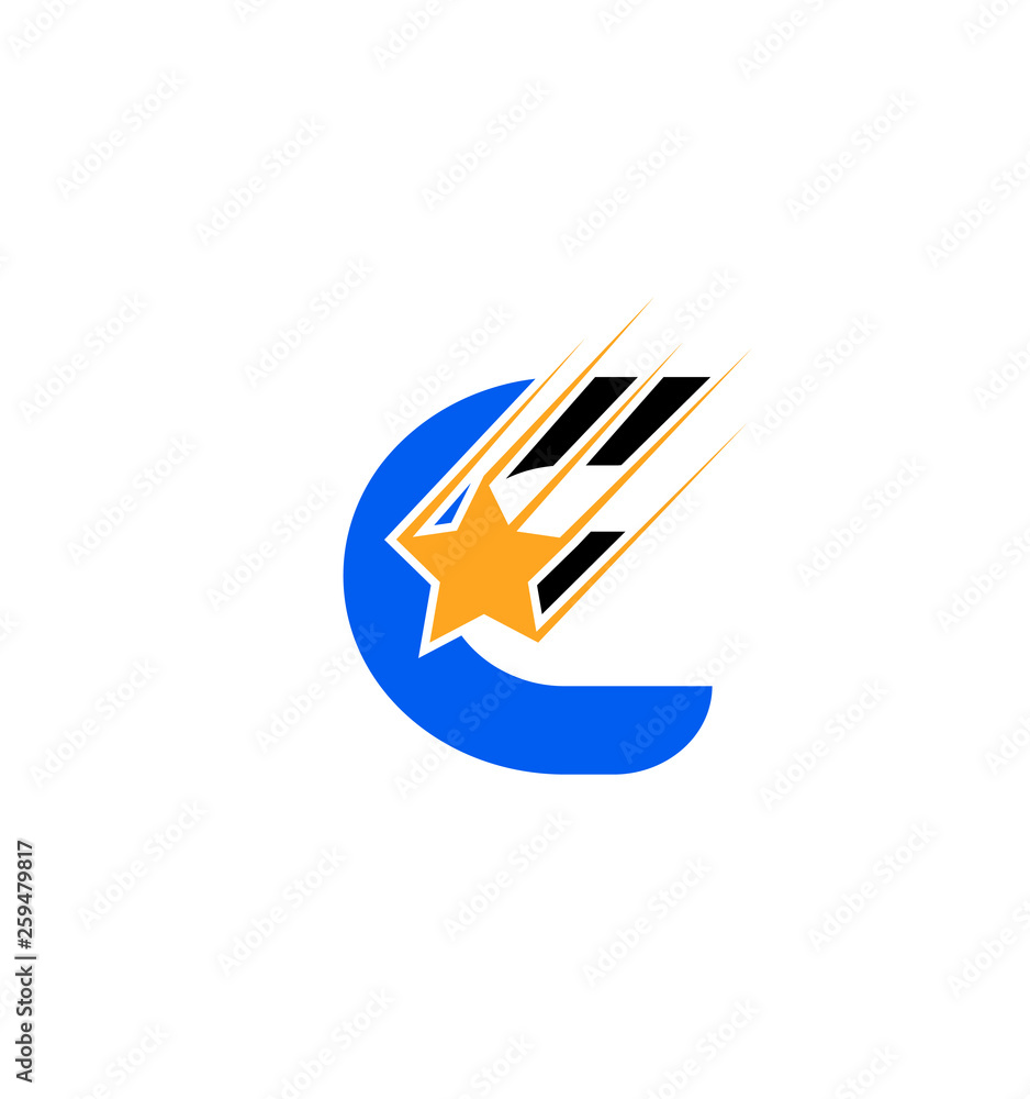 Letter E Star Logo Template Fast Star Motion Letter E Star Logo Template Fast Star Motion