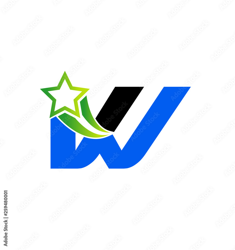 Letter W Star Logo Template Fast Star Motion Letter W Star Logo Template Fast Star Motion