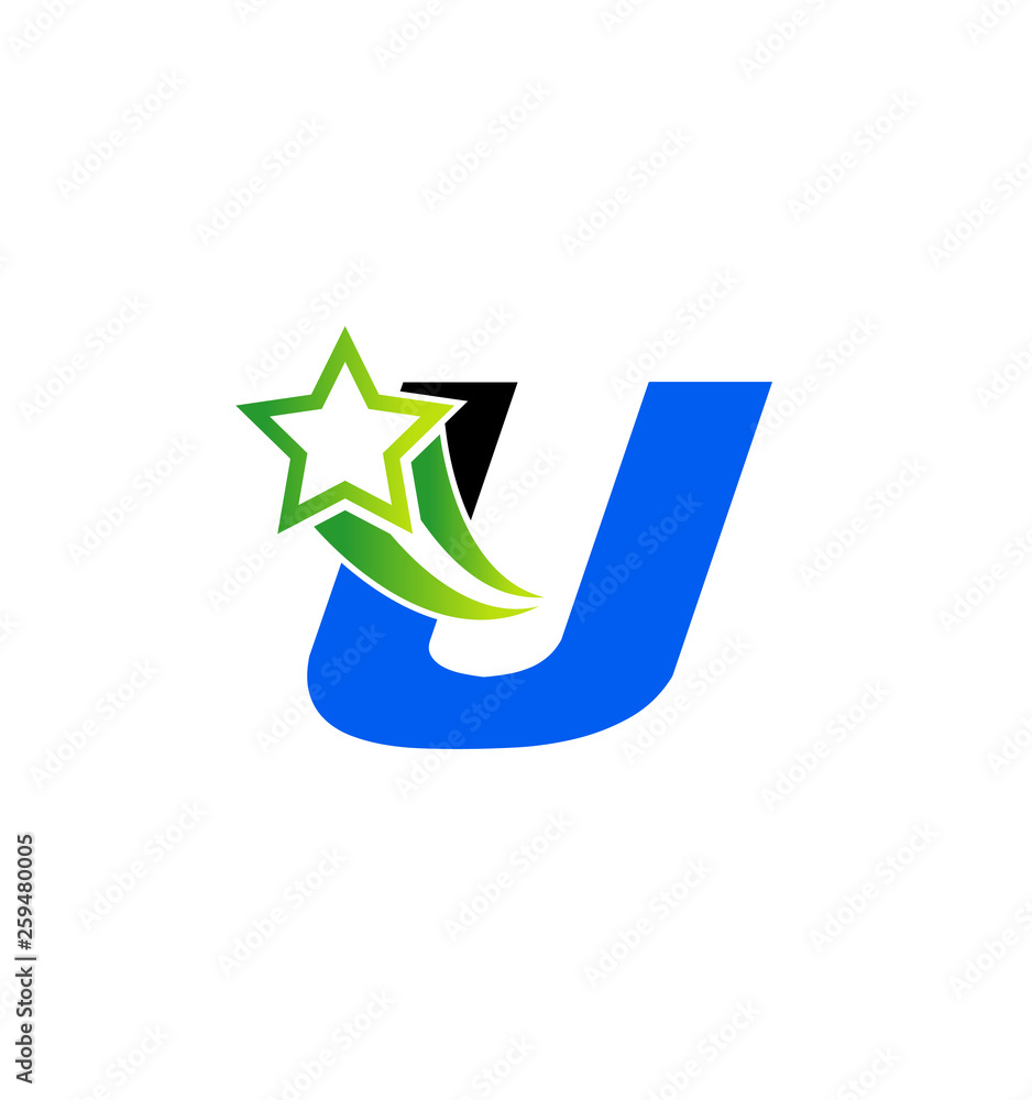 Letter U Star Logo Template Fast Star Motion Letter U Star Logo Template Fast Star Motion