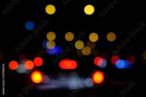 Bokeh from car lights in Bangkok, the capital city of Thailand