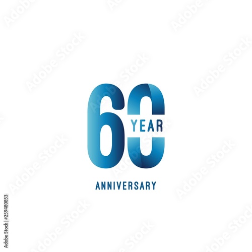 60 Year Anniversary Vector Template Design Illustration