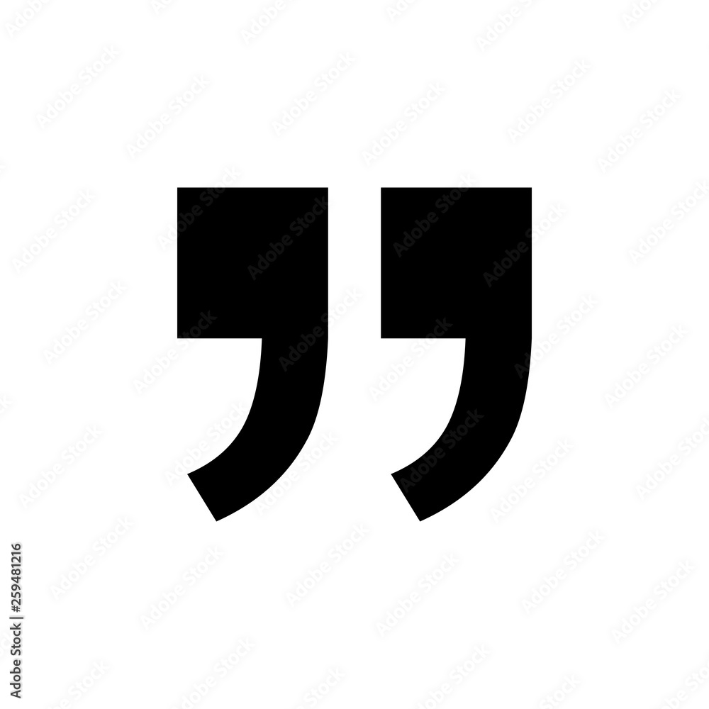 Quote icon. Quote sign icon. Quotation mark symbol. Quote icon. Quote sign icon. Quotation mark symbol.