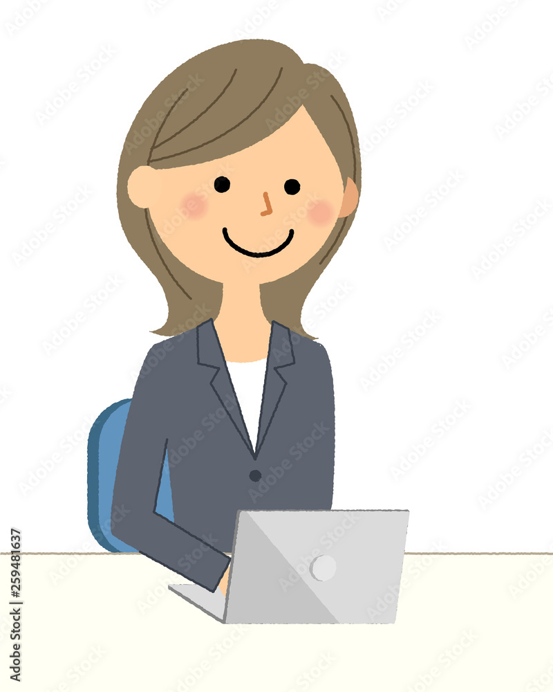 スーツの女性 ノートPC スーツの女性 ノートPC