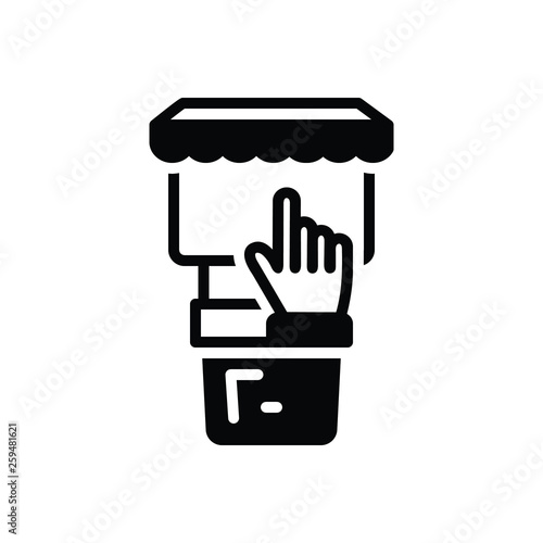 Black solid icon for kiosks stand