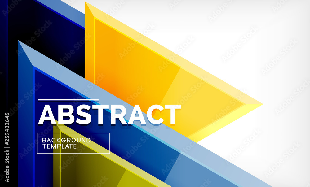 Fototapeta Tech futuristic geometric 3d shapes, minimal abstract background