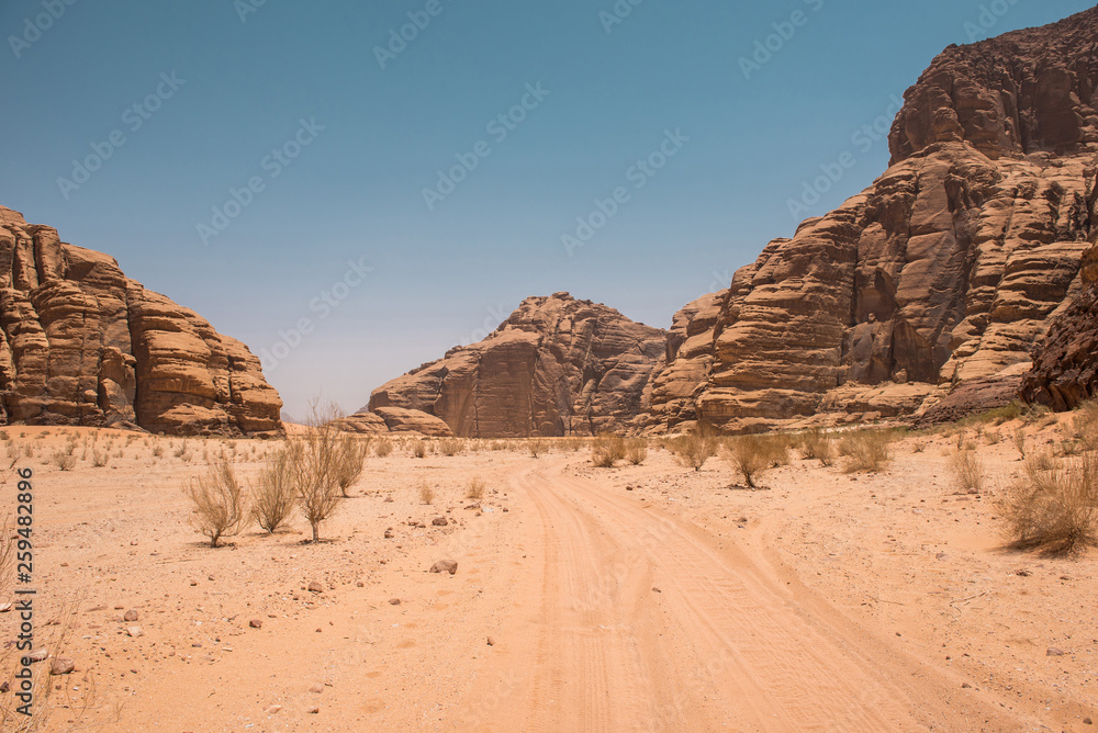 Rocks and desert. Wadi Rum, Jordan Rocks and desert. Wadi Rum, Jordan