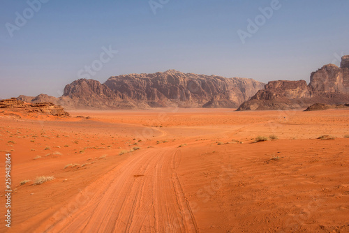 Remote desert in Wadi Rum, Jordan