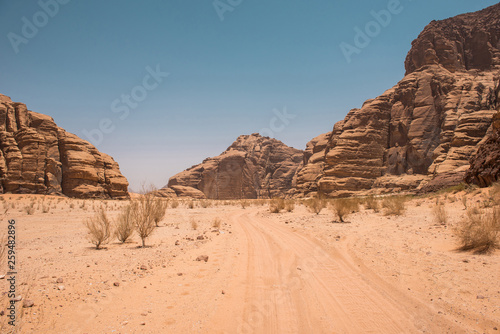 Rocks and desert. Wadi Rum, Jordan