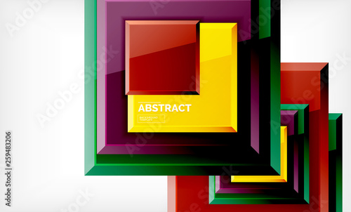 Geometric abstract background, modern square design