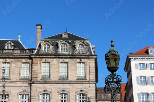 lamp-post and historical building - Palais Rohan in Strasbourg - France