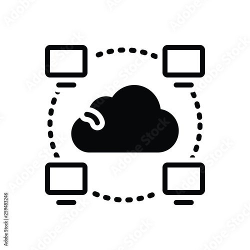 Black solid icon for isp intranet