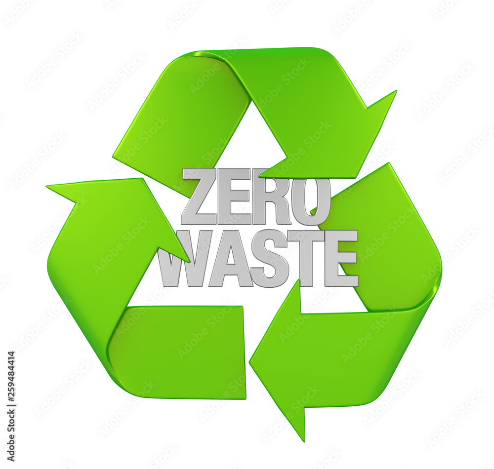 Obraz premium Zero Waste Recycle Sign Isolated