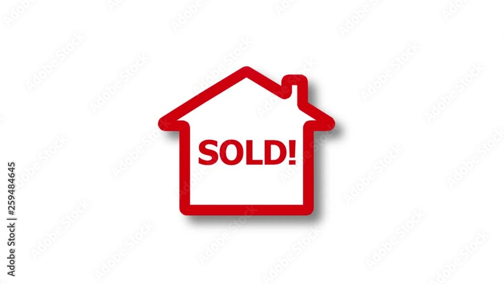 Animated video of a house with the words SOLD! - estate agent/real estate management of property sale and purchase. Animated video of a house with the words SOLD! - estate agent/real estate management of property sale and purchase.