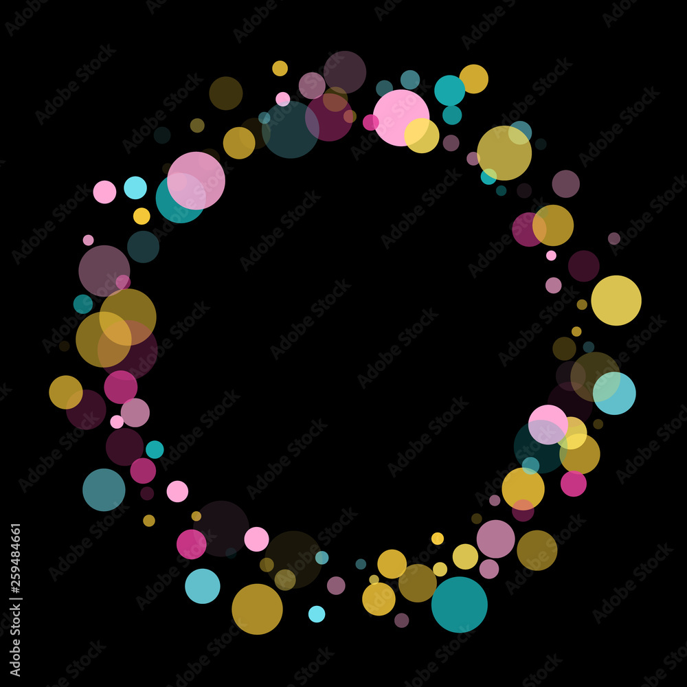 Memphis round confetti festive background in cyan blue, pink and yellow. Childish pattern vector. Memphis round confetti festive background in cyan blue, pink and yellow. Childish pattern vector.