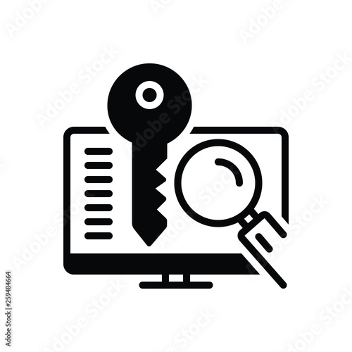 Black solid icon for keylogger code