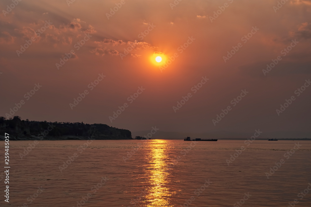 Irrawaddy River sunrise
