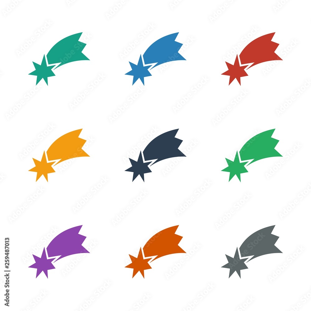 falling star icon white background falling star icon white background